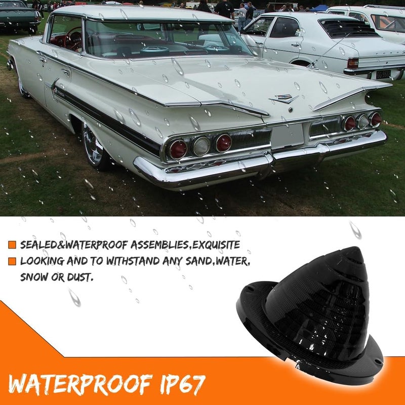 ADIIL 2PCS Rear Smoked Lens Tail Light Lamp Kit For 1960 1961 Chevrolet Bel Air/Biscayne/Nomad/El Camino & Impala - Image 5